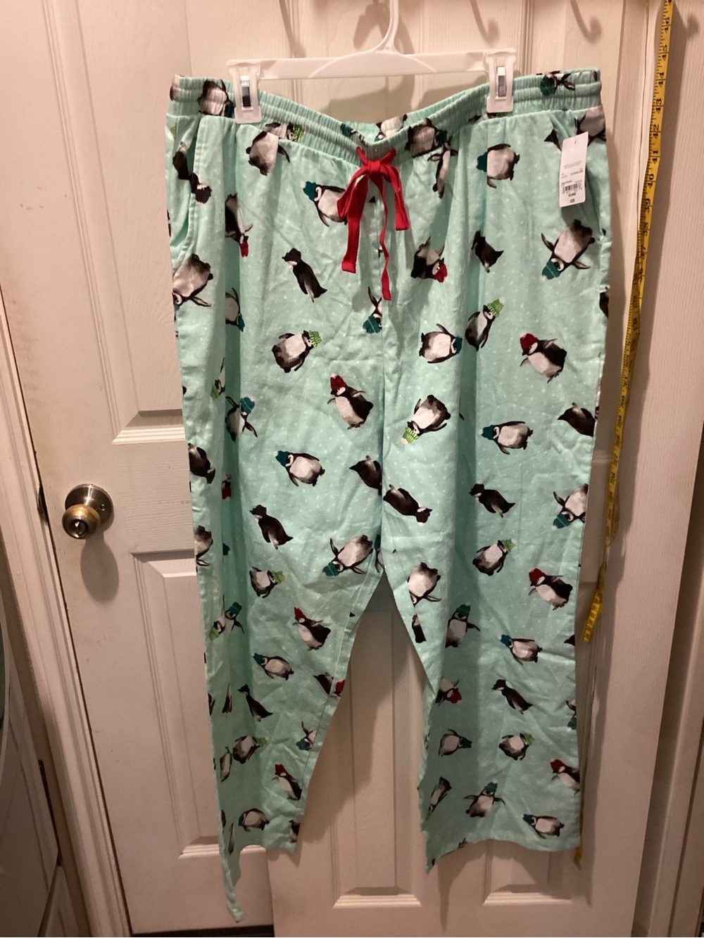 jcpenney Mint Green Penguin-Print Kids Pajama Pants with Red Drawstring